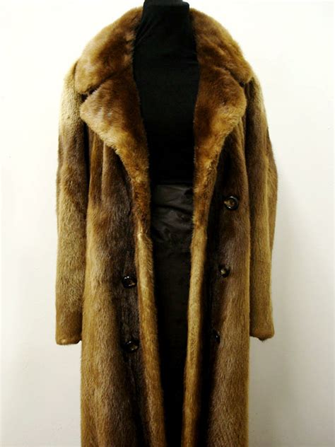 Vintage Light Brown Otter Fur Coat - furoutlet - fur coat, fur jackets ...