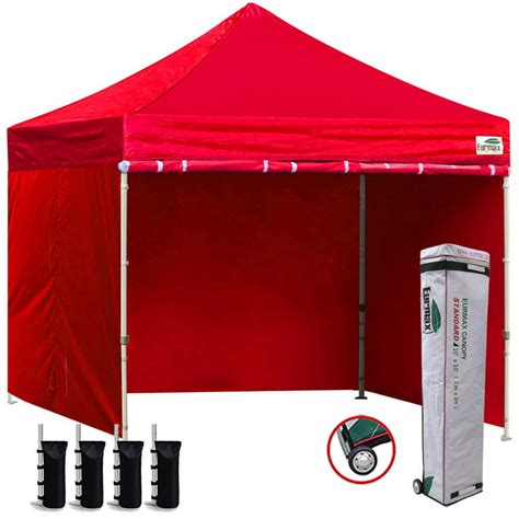 Eurmax 10x10 Ez Pop Up Canopy Outdoor Canopy Instant Tent with 4 Zipper ...