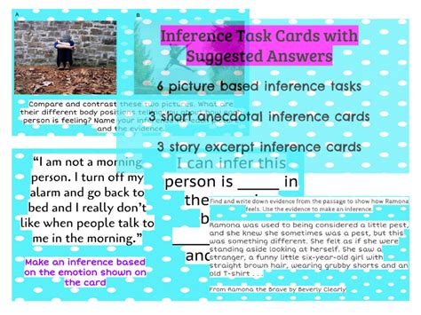 Inference Task Cards | Teaching Resources