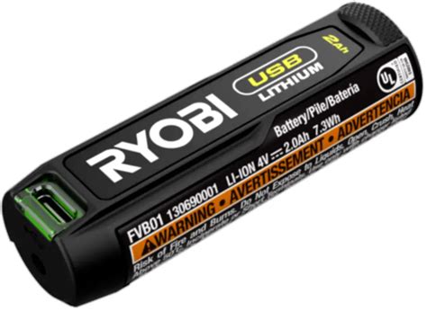 RYOBI FVB01 USB Lithium Battery Pack Owner’s Manual