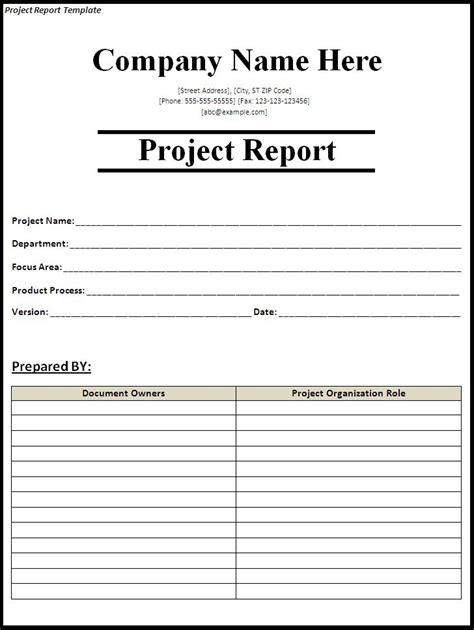 Create Report Template In Word