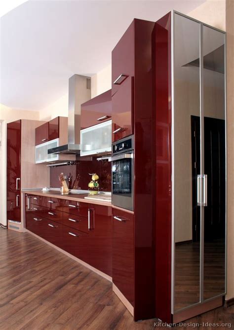 Pictures of Kitchens - Modern - Red Kitchen Cabinets (Kitchen #2)