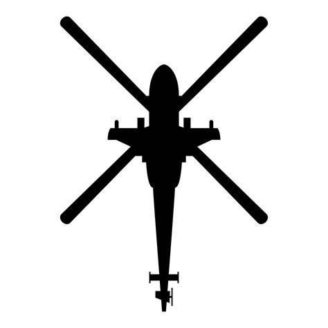 Helicopter top view Battle helicopter icon black color vector illustration flat style image ...