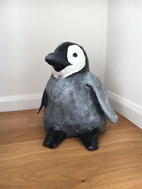 Paper mache animal / bird sculpture / baby Penguin by PlaneTTimson on Etsy | Paper mache animals ...