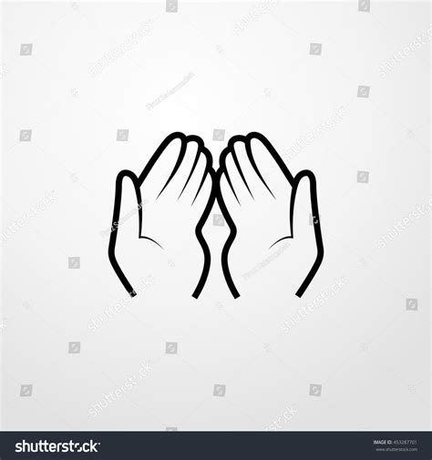 Pray Hands Icon. Pray Hands Sign Stock Vector Illustration 453287701 : Shutterstock