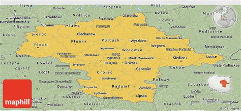 Savanna Style Panoramic Map of Mazowieckie