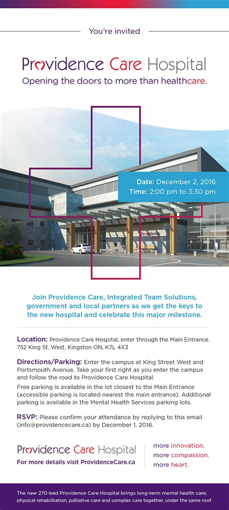 Join us on December 2 for a first look at the new Providence Care Hospital