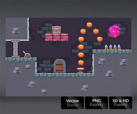 Dungeon Area – Seamless Platformer Tileset | Game Art Partners