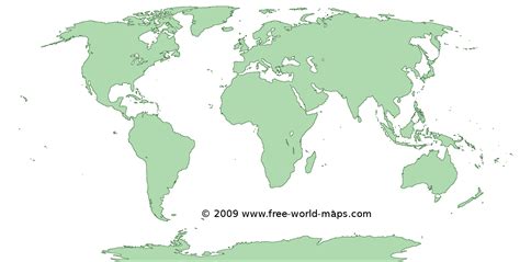 Printable green-transparent blank outline world map C4 | Free world maps