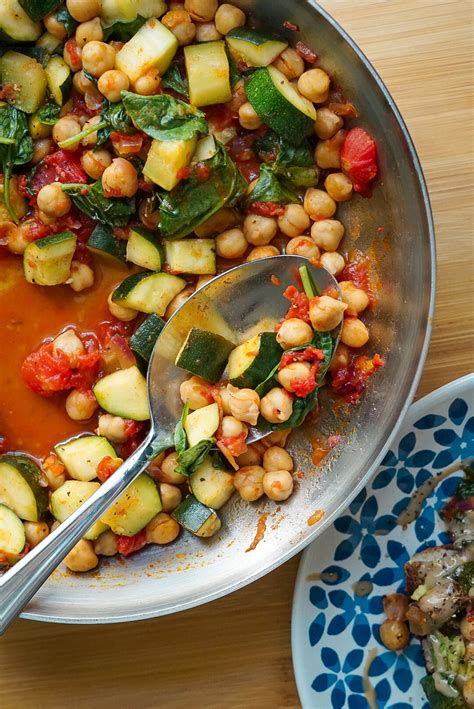 Italian Zucchini + Chickpea Skillet - Nikki Vegan