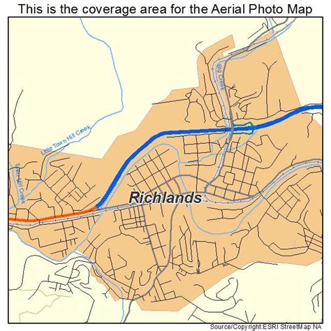 Aerial Photography Map of Richlands, VA Virginia