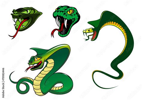 Cartoon angry snake characters Stock Vector | Adobe Stock