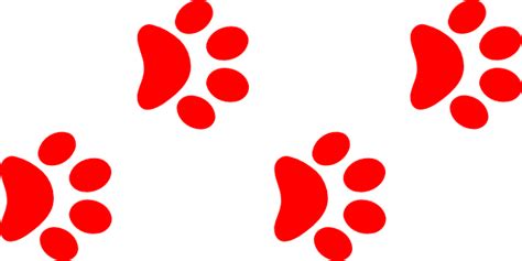 Red Paw Print Border Clip Art at Clker.com - vector clip art online ...