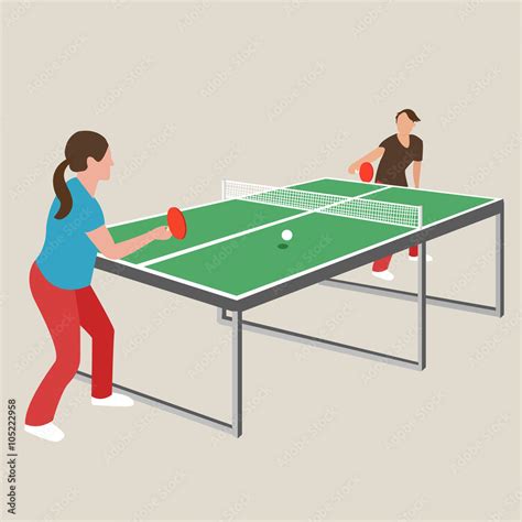 table tennis ping pong woman female girl athlete play sport games cartoon drawing illustration ...