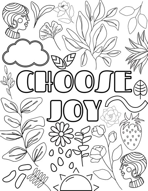 Choose Joy Coloring Page - Etsy