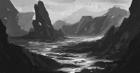 Landscape Practice (grayscale) by Kenshike1 on DeviantArt