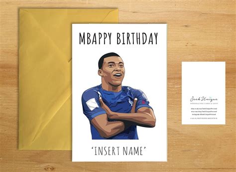 Kylian Mbappe Birthday Card PSG Paris France Messi World Cup Gift His ...