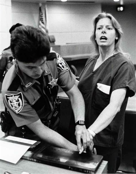 Notorious serial-killer Aileen Wuornos having her fingerprints taken at ...