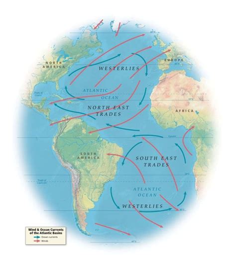 Map 4: Wind and ocean currents of the Atlantic basins | Ocean current, Ocean currents map ...