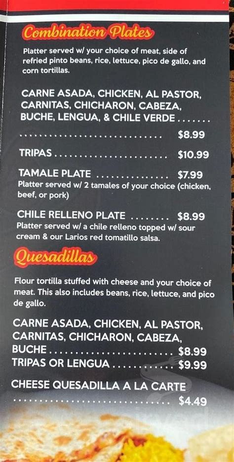 Larios Meat Market menu in Covina, California, USA