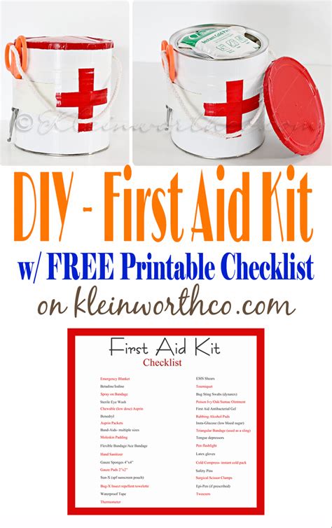 First Aid Kit and Printable Checklist - Yummi Haus