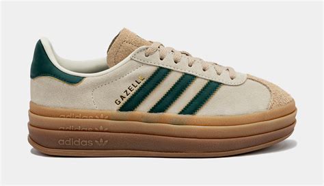 adidas Gazelle Bold Womens Lifestyle Shoes Green Beige ID7056 – Shoe Palace