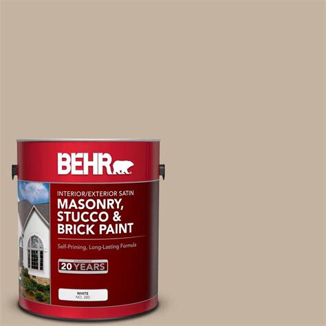 BEHR 1 gal. #MS-43 Sandstone Satin Interior/Exterior Masonry, Stucco and Brick Paint 28001 - The ...