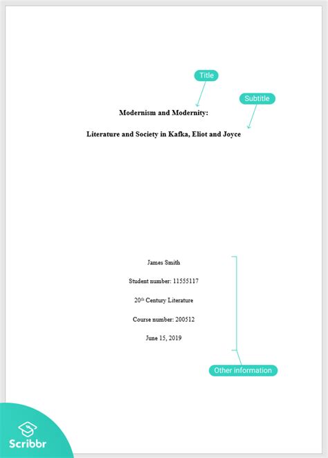 Turabian Style Title Page - Paper Formatting Basics