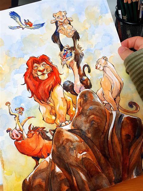 ArtStation - Watercolour, The Lion King