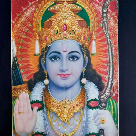 Vintage Hindu God Portrait Poster of Lord Rama from 1920s | Etsy