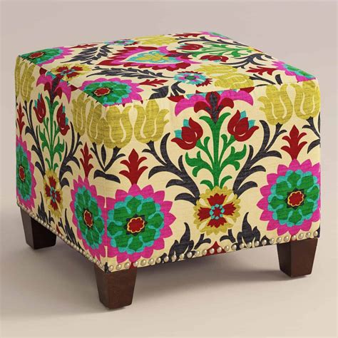 Beautiful Reupholstered Floral Stool - KnockOffDecor.com