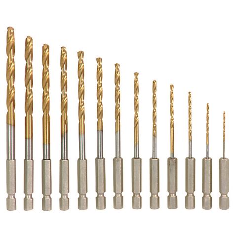 13 Piece Titanium Nitride Coated Drill Bits