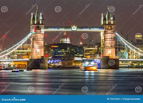 Tower Bridge in London at Night Stock Image - Image of dawn, london ...