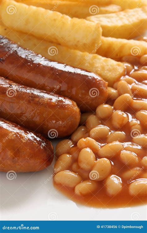 Sausage Beans And Chips Stock Photo - Image: 41738456