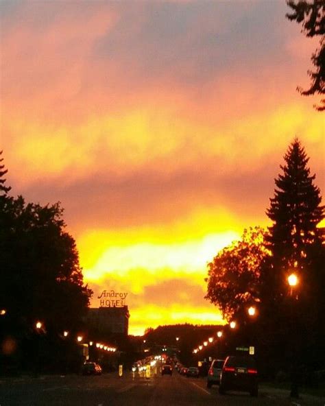 Downtown Hibbing, MN...September sunset | Sunset, Celestial, Downtown