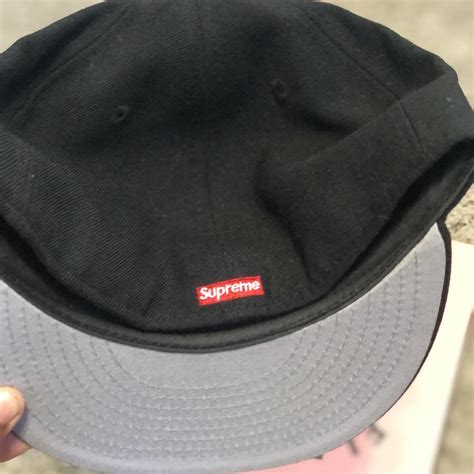 Supreme black fitted hat 7 1/2 - Depop