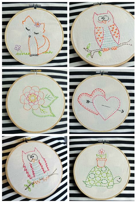 9 Simple Embroidery Designs (FREE Templates!) | Simple embroidery, Hand ...