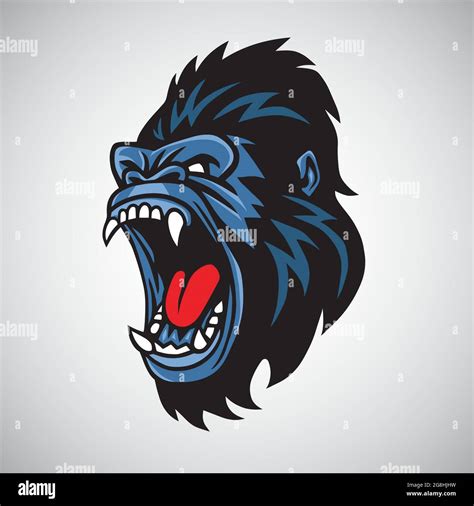 Angry Gorilla Mascot Cartoon Logo Vector Stock Vector Image & Art - Alamy