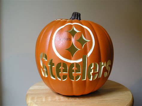 Black Carved Pittsburgh Steelers Pumpkin