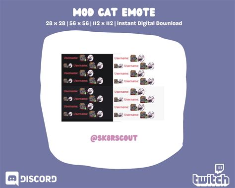 Twitch Moderator Emote Mod Emote Kawaii Character Sized for Twitch & Discord 2 Emotes Static - Etsy