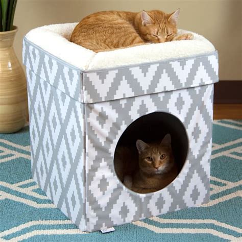 Kitty City Folding Cat Bed & Perch, Grey Dual-Level Comfort