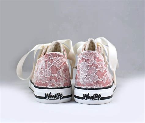 Flower Girl Blush wedding Sneakers - Lace wedding sneakers - kids wedding sneakers