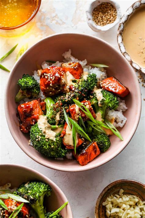 Sesame Salmon Rice Bowl with Ginger Sauce - Dishing Out Health