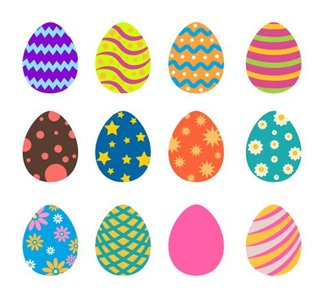 Collection of Colorful Patterned Easter Eggs 696795 Vector Art at Vecteezy