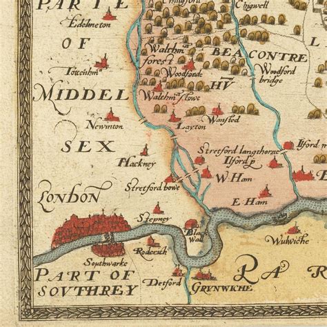 Ancient Map of Essex 1576 Very Rare United Kingdom's - Etsy UK