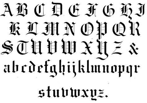 Gothic Calligraphy Alphabet