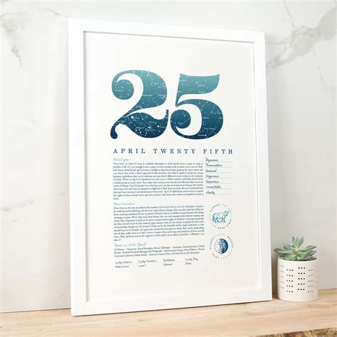 April 25th Birthday Print - Make it with Words