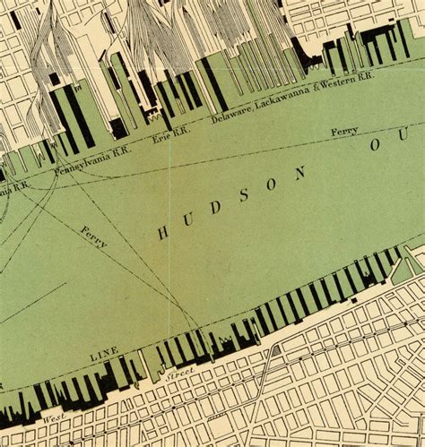 Old Map of New York, 24"x18" United States 1890 Manhattan - VINTAGE ...