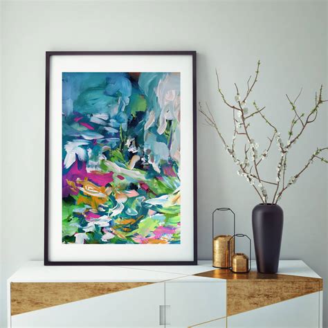 Blue Green Art Print From Original Abstract Painting By Abstract House | notonthehighstreet.com