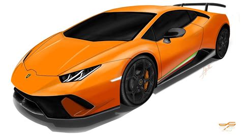 FDP Prints - Lamborghini Huracan Performante - Hand Sketch - Time Lapse ...